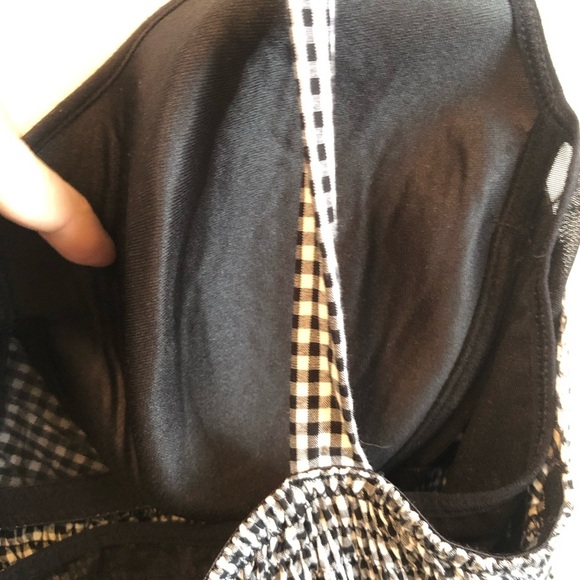 Denver Hayes XL Black and White Checkered Dress with built in bra- gently used - Picture 3 of 7
